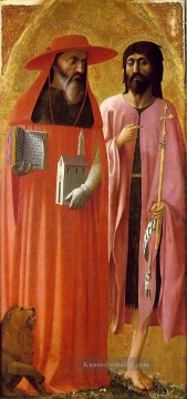  John Malerei - St Jerome und St Johannes der Täufer Christianity Quattrocento Renaissance Masaccio